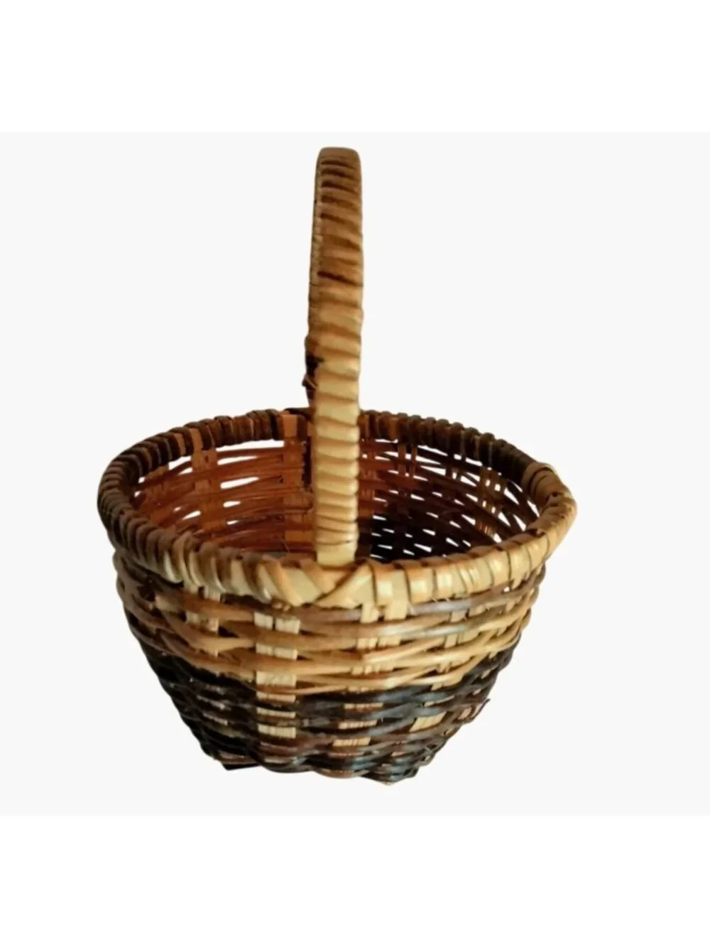Darice Mini Woven Basket Brown Round Design Easter Miniature Farmhouse